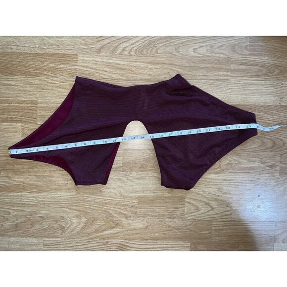 Beach Riot One Piece Swimsuit One Shoulder Side Celine Ribbed Wine Color XS (D1 - Picture 11 of 12